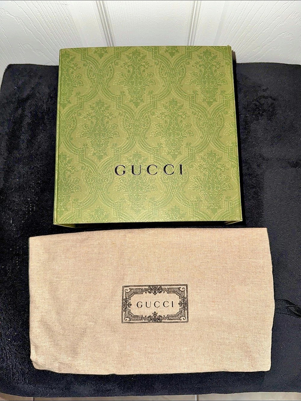 Gucci Green Paisley Box and Dust Bag Set